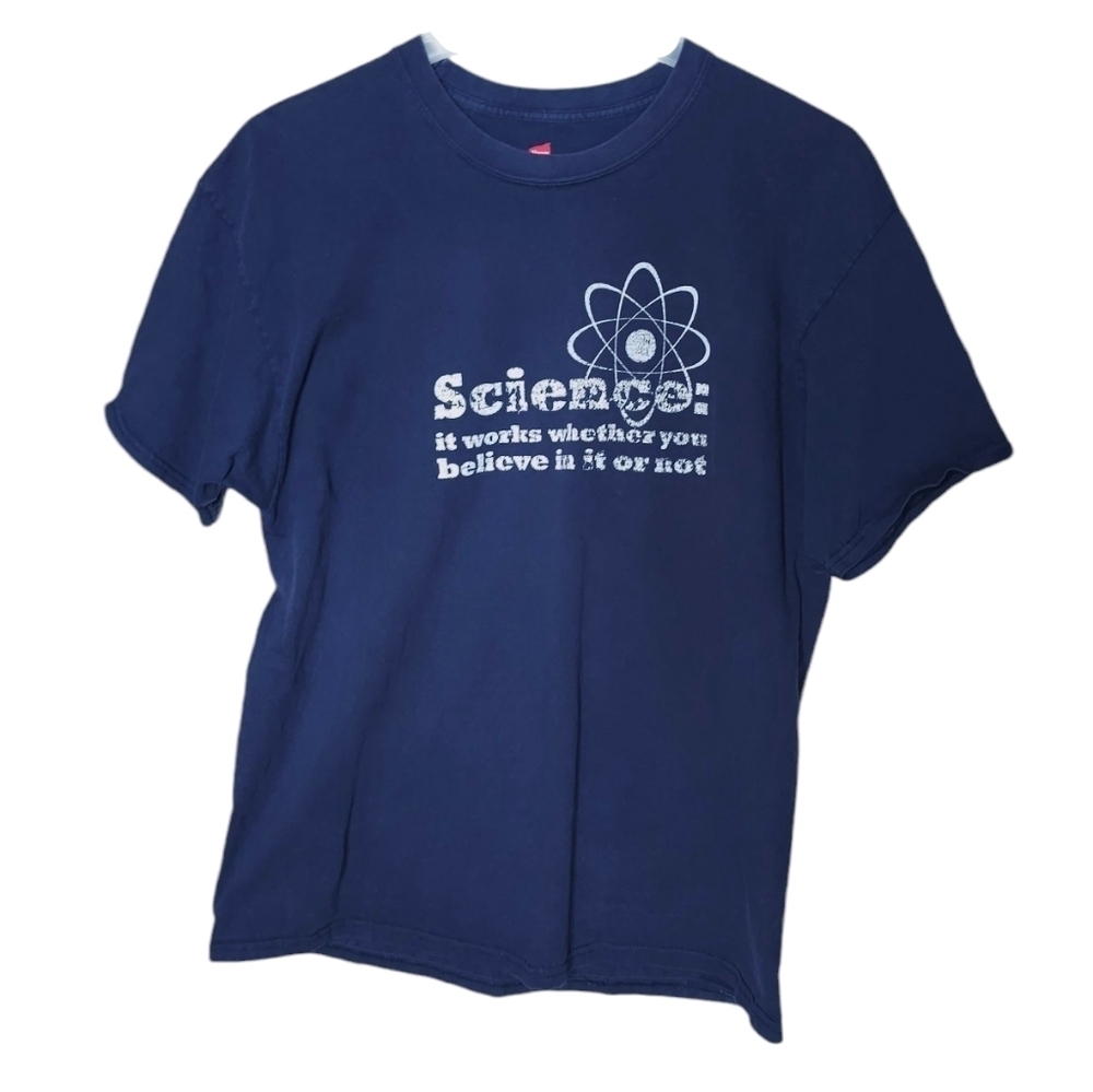 Navy Blue Cotton Novelty T-shirt for Science Nerds and Teachers men's XL